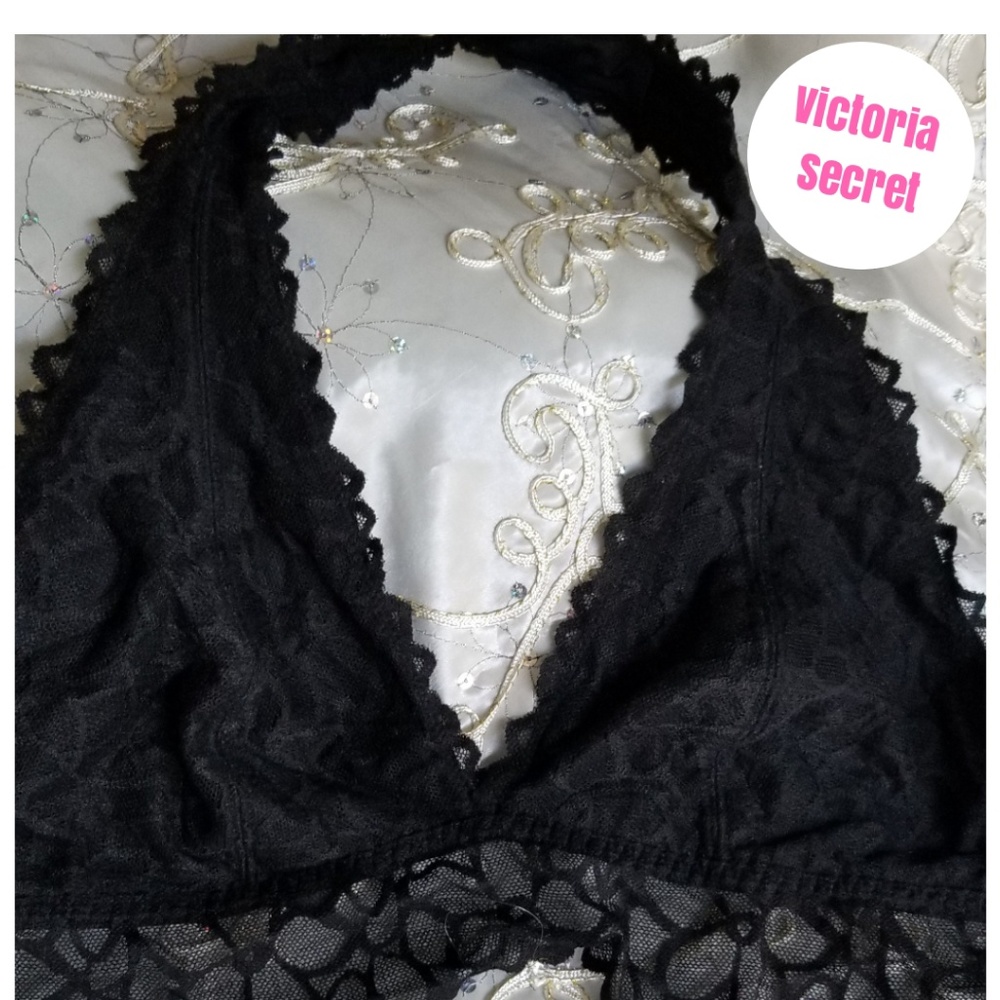 PINK Victoria Secret Black Bralette-Lg